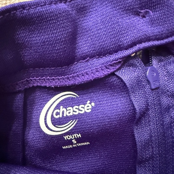 Purple and White Girls Kids Cheerleading Set Top and Skirt - Picture 5 of 8